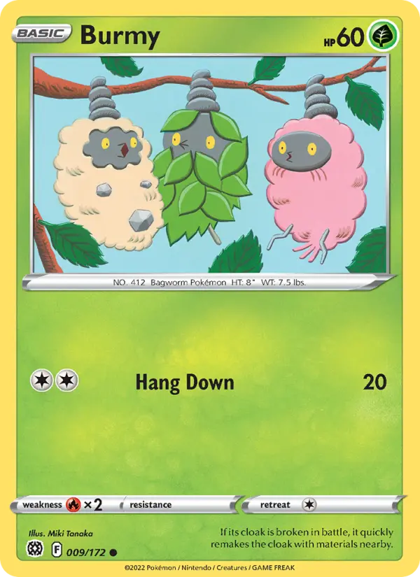Burmy Common Pokemon card #009 from Brilliant Stars