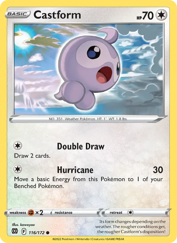 Castform Common Pokemon card #116 from Brilliant Stars