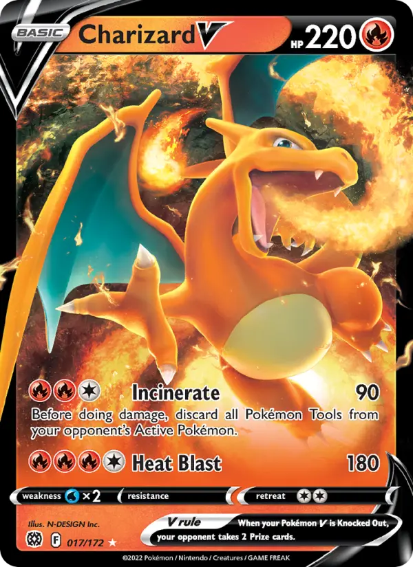 Charizard V Holo Rare V Pokemon card #017 from Brilliant Stars