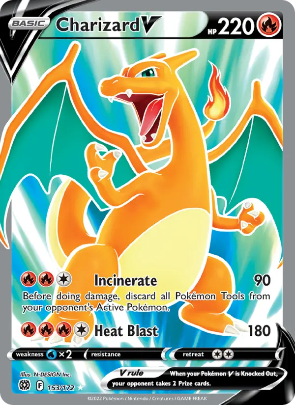 Charizard V Ultra Rare Pokemon card #153 from Brilliant Stars