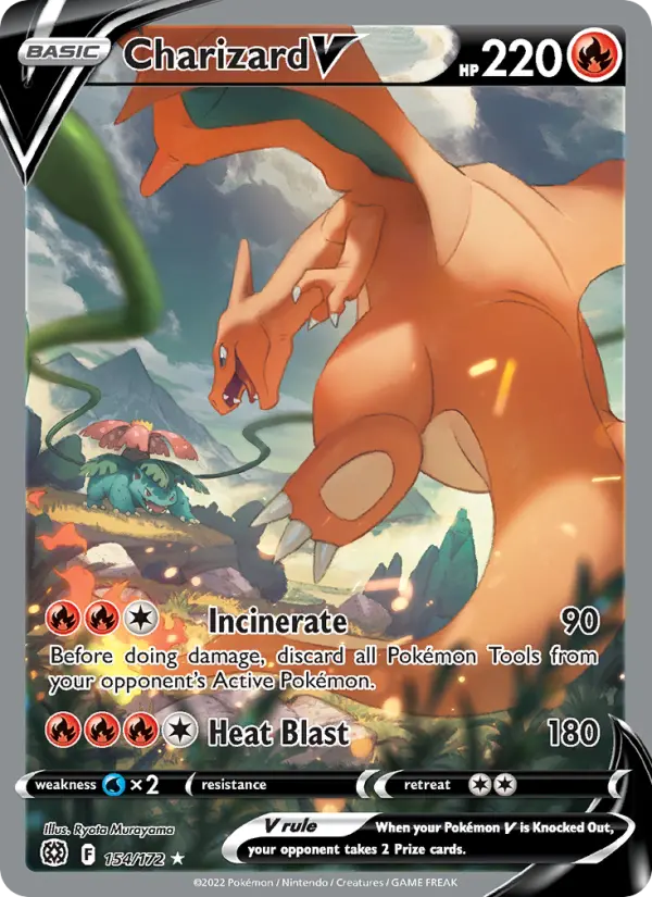 Charizard V Ultra Rare Pokemon card #154 from Brilliant Stars