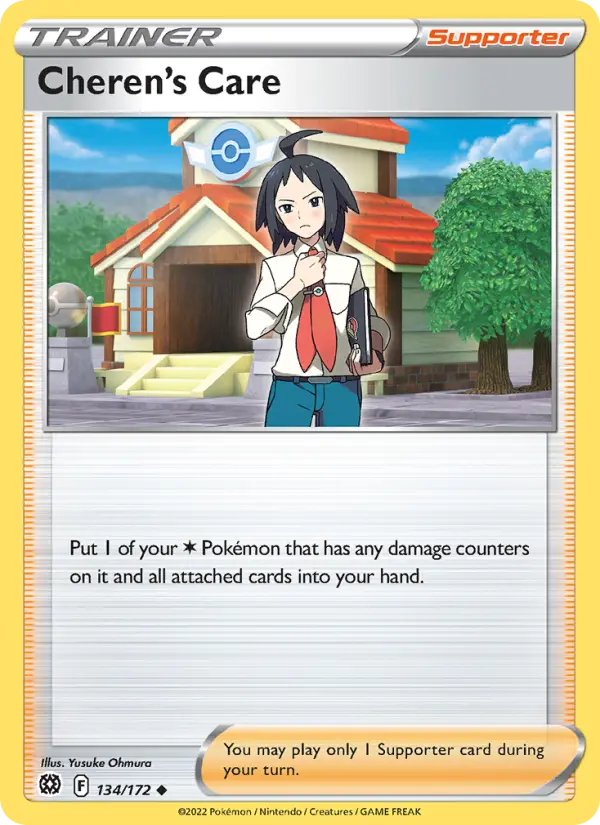 Cheren's Care Uncommon Pokemon card #134 from Brilliant Stars
