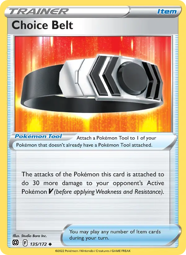 Choice Belt Uncommon Pokemon card #135 from Brilliant Stars