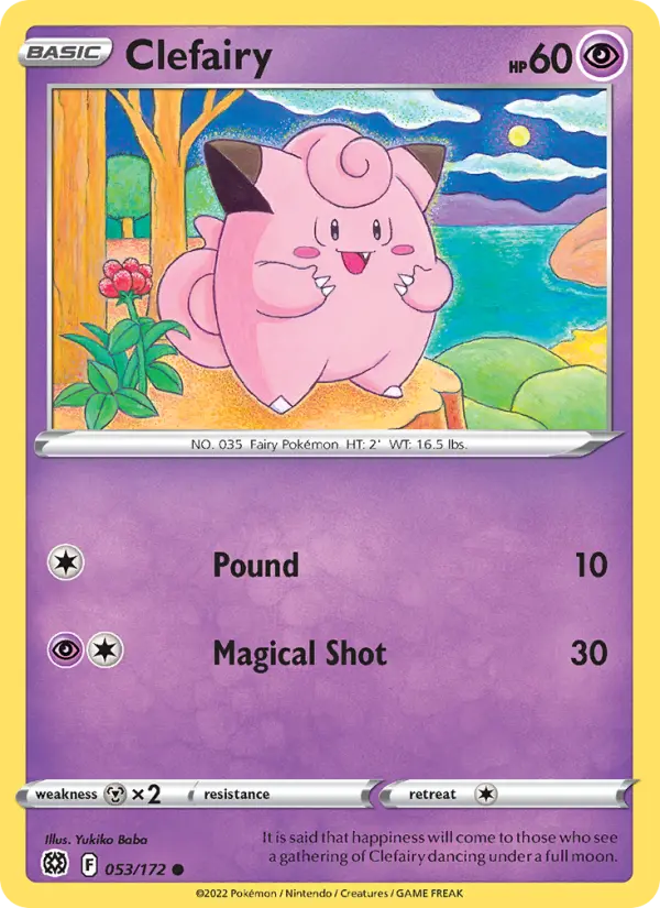 Clefairy Common Pokemon card #053 from Brilliant Stars