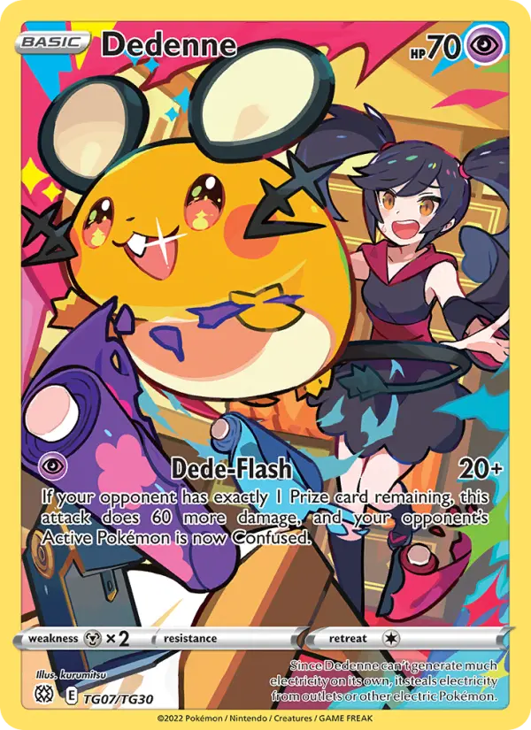 Dedenne Rare Pokemon card #TG07 from Brilliant Stars