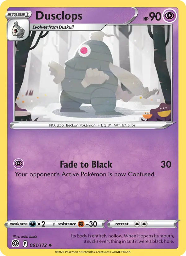 Dusclops Uncommon Pokemon card #061 from Brilliant Stars