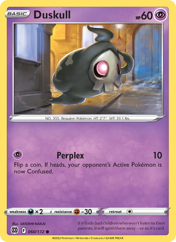 Duskull Common Pokemon card #060 from Brilliant Stars