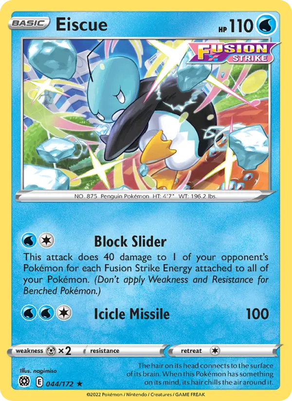 Eiscue Rare Pokemon card #044 from Brilliant Stars