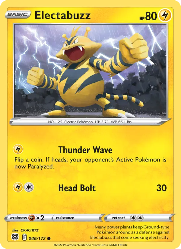 Electabuzz Common Pokemon card #046 from Brilliant Stars