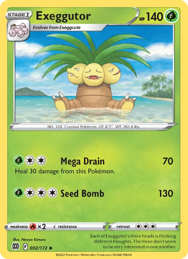 Exeggutor Uncommon Pokemon card #002 from Brilliant Stars