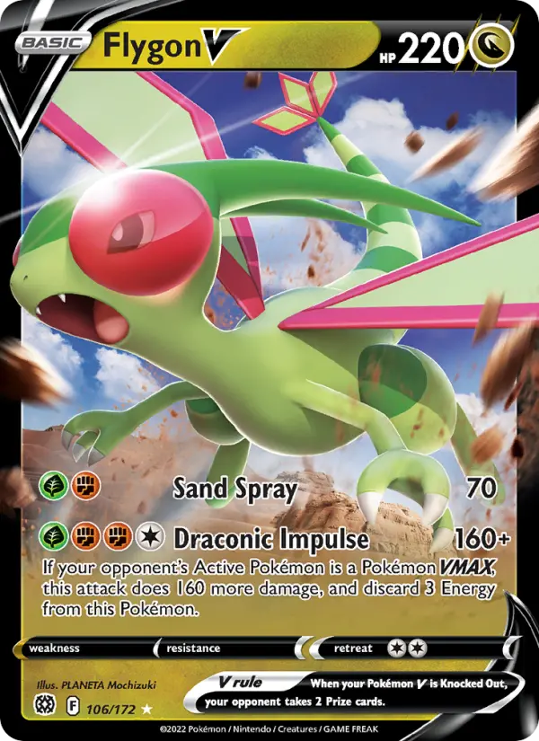 Flygon V Holo Rare V Pokemon card #106 from Brilliant Stars