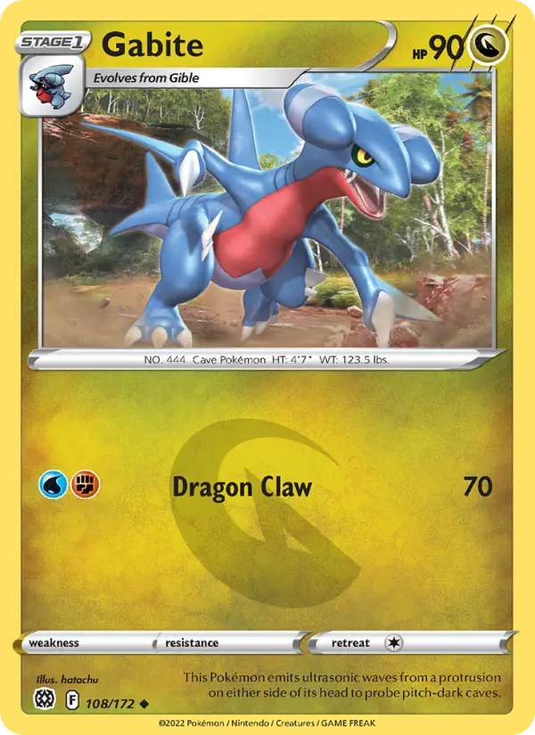 Gabite Uncommon Pokemon card #108 from Brilliant Stars