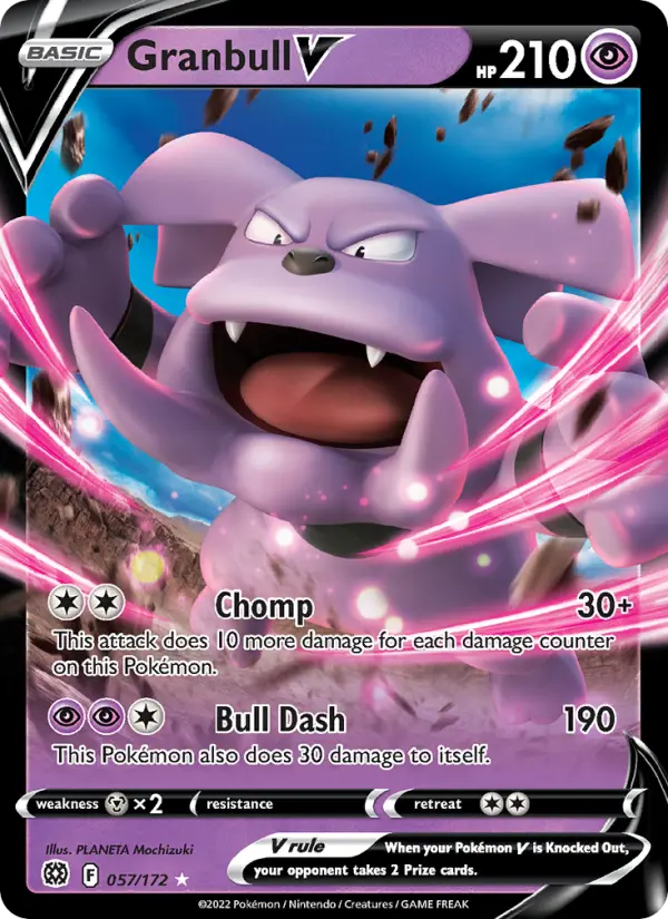 Granbull V Holo Rare V Pokemon card #057 from Brilliant Stars