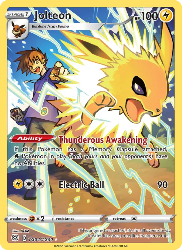 Jolteon Rare Pokemon card #TG04 from Brilliant Stars
