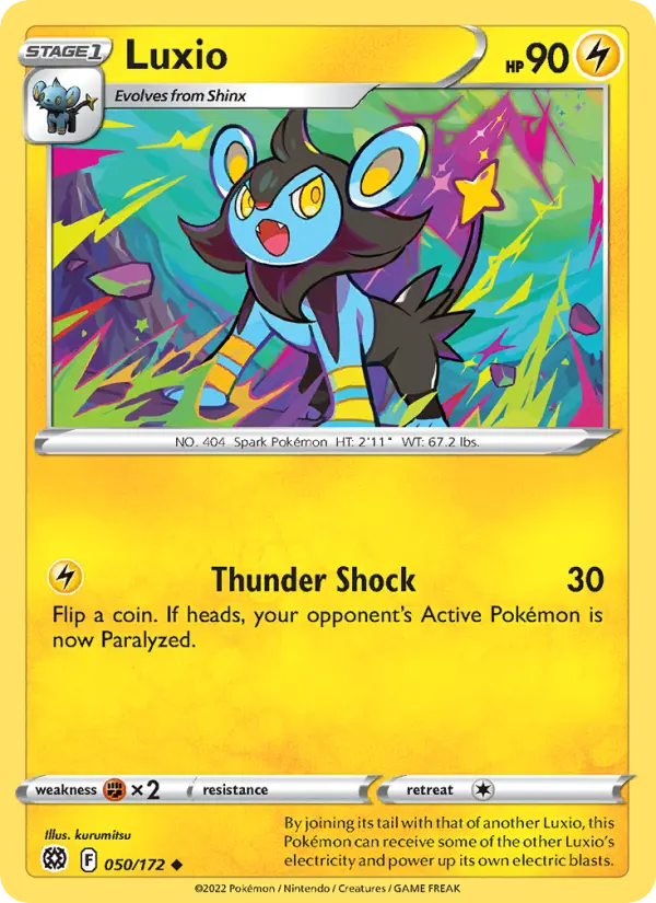 Luxio Uncommon Pokemon card #050 from Brilliant Stars