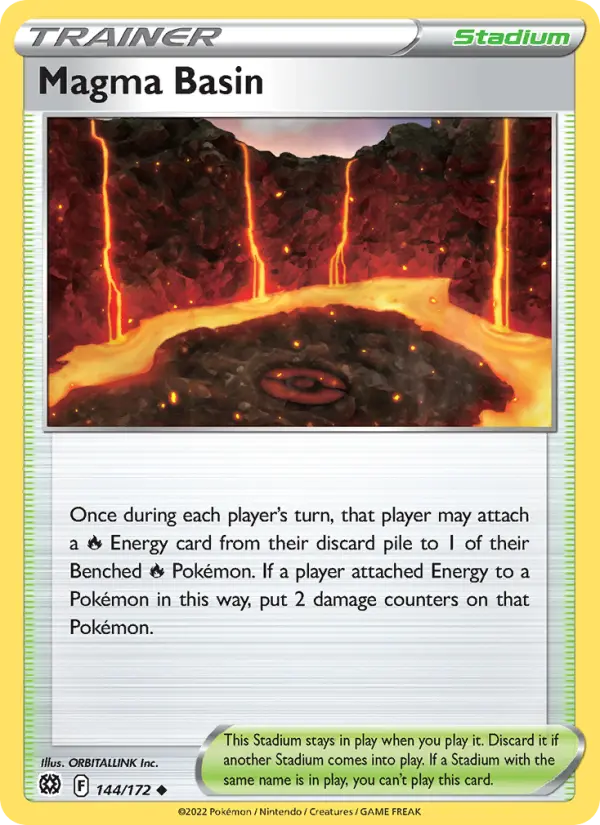 Magma Basin Uncommon Pokemon card #144 from Brilliant Stars