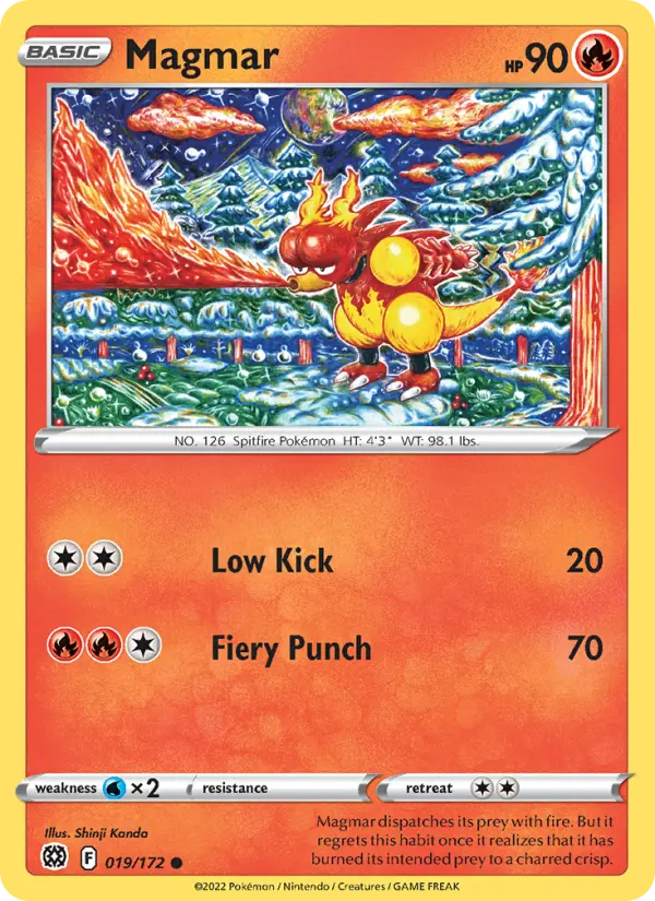 Magmar Common Pokemon card #019 from Brilliant Stars