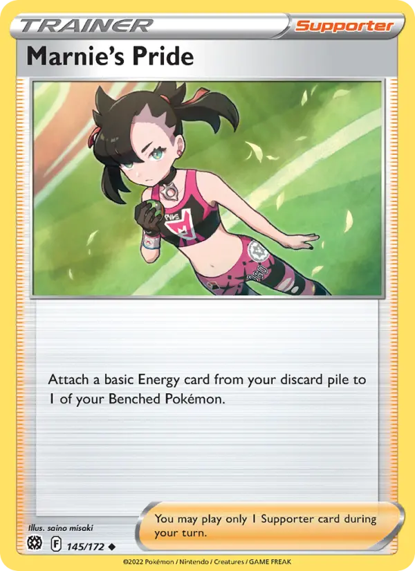 Marnie's Pride Uncommon Pokemon card #145 from Brilliant Stars