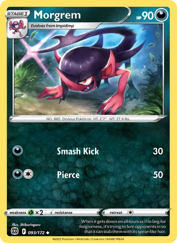 Morgrem Uncommon Pokemon card #093 from Brilliant Stars