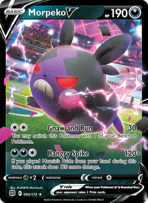Morpeko V Holo Rare V Pokemon card #095 from Brilliant Stars