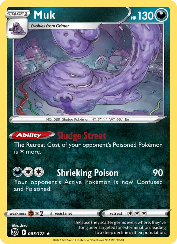 Muk Rare Pokemon card #085 from Brilliant Stars