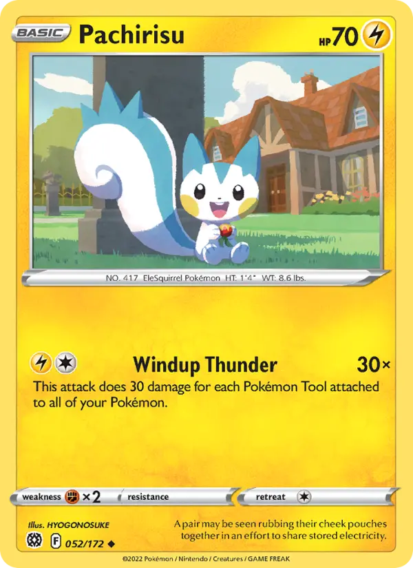 Pachirisu Uncommon Pokemon card #052 from Brilliant Stars