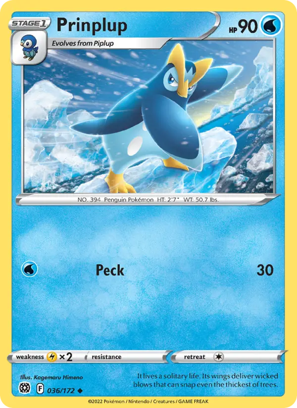 Prinplup Uncommon Pokemon card #036 from Brilliant Stars