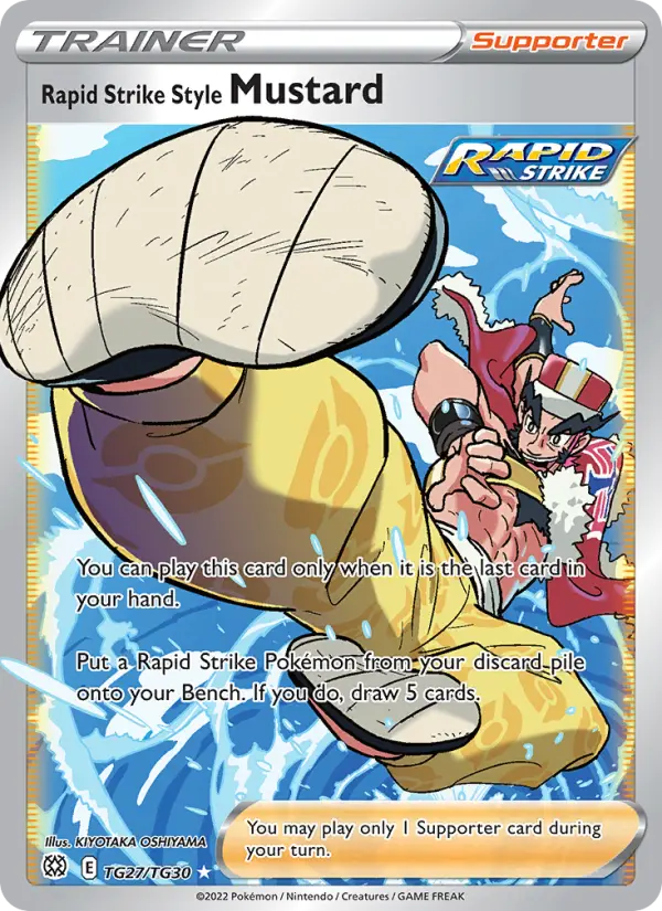 Rapid Strike Style Mustard Ultra Rare Pokemon card #TG27 from Brilliant Stars