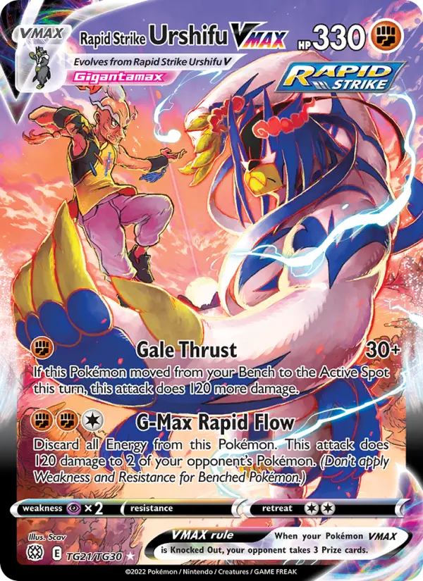 Rapid Strike Urshifu VMAX Ultra Rare Pokemon card #TG21 from Brilliant Stars