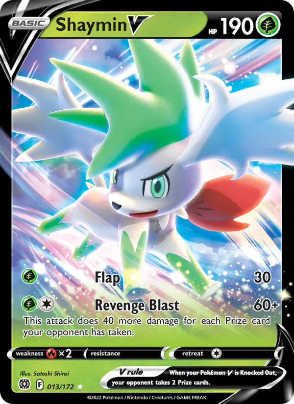 Shaymin V Holo Rare V Pokemon card #013 from Brilliant Stars
