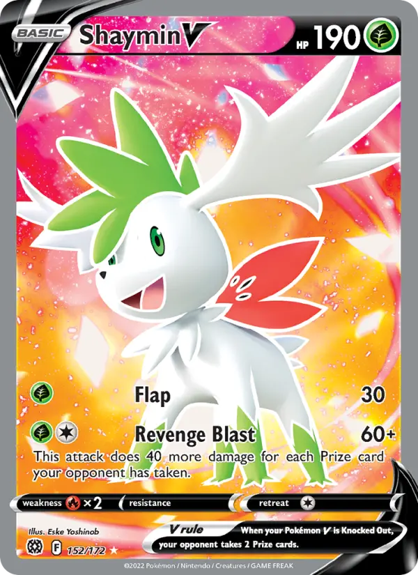 Shaymin V Ultra Rare Pokemon card #152 from Brilliant Stars