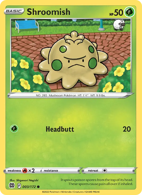 Shroomish Common Pokemon card #003 from Brilliant Stars