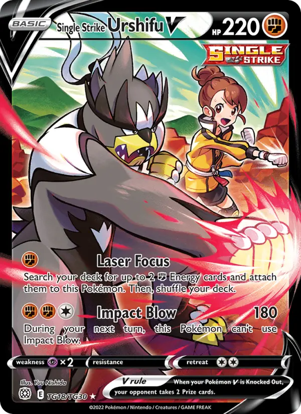Single Strike Urshifu V Ultra Rare Pokemon card #TG18 from Brilliant Stars