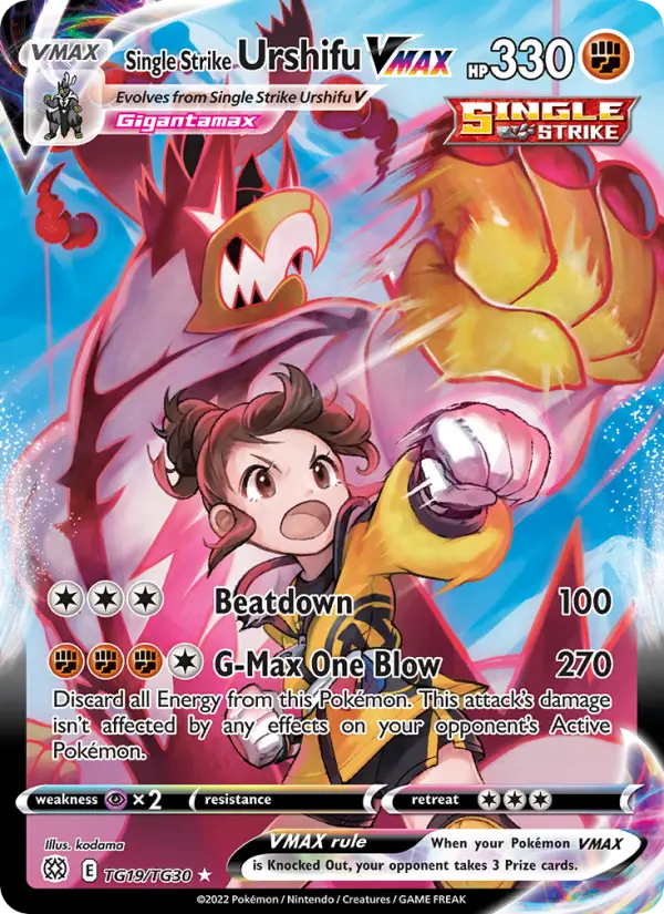 Single Strike Urshifu VMAX Ultra Rare Pokemon card #TG19 from Brilliant Stars