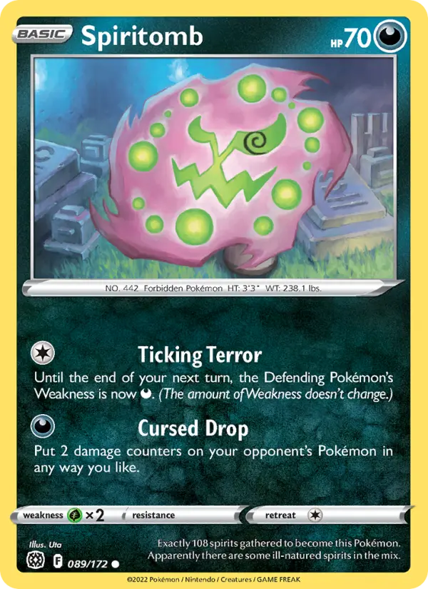 Spiritomb Common Pokemon card #089 from Brilliant Stars