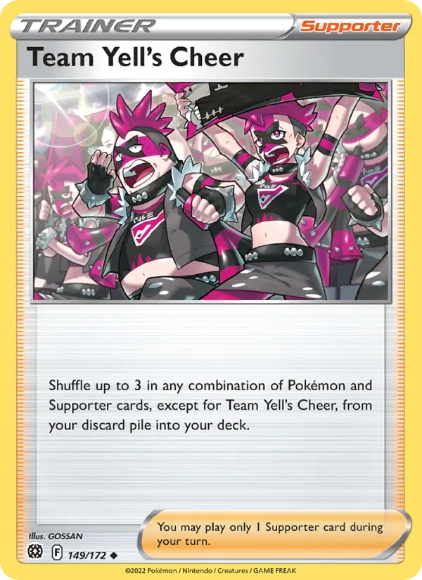Team Yell's Cheer Uncommon Pokemon card #149 from Brilliant Stars