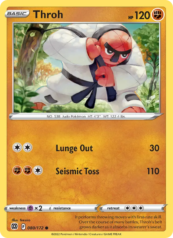 Throh Common Pokemon card #080 from Brilliant Stars