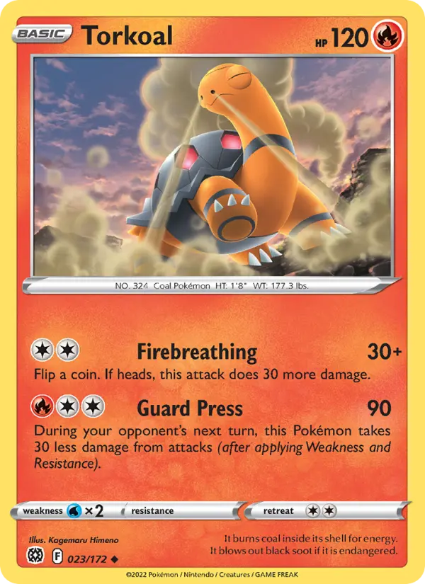 Torkoal Uncommon Pokemon card #023 from Brilliant Stars