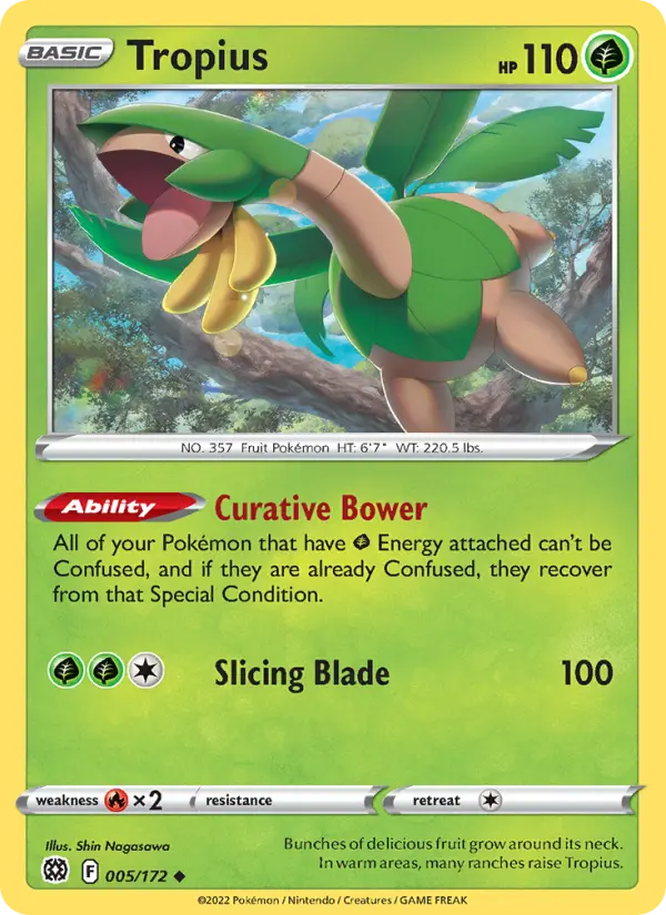 Tropius Uncommon Pokemon card #005 from Brilliant Stars