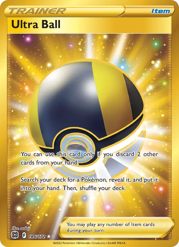 Ultra Ball Secret Rare Pokemon card #186 from Brilliant Stars