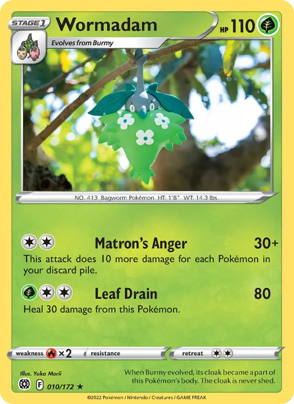 Wormadam Rare Pokemon card #010 from Brilliant Stars