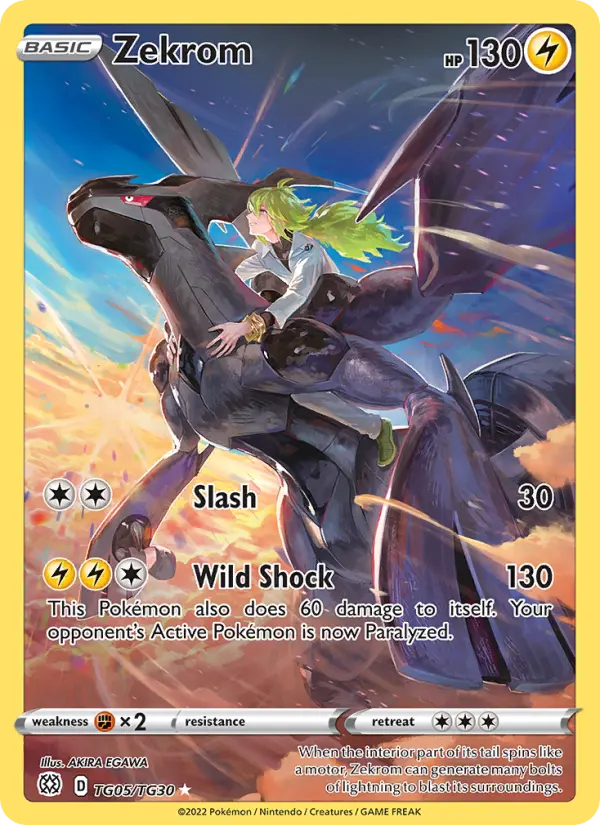Zekrom Rare Pokemon card #TG05 from Brilliant Stars