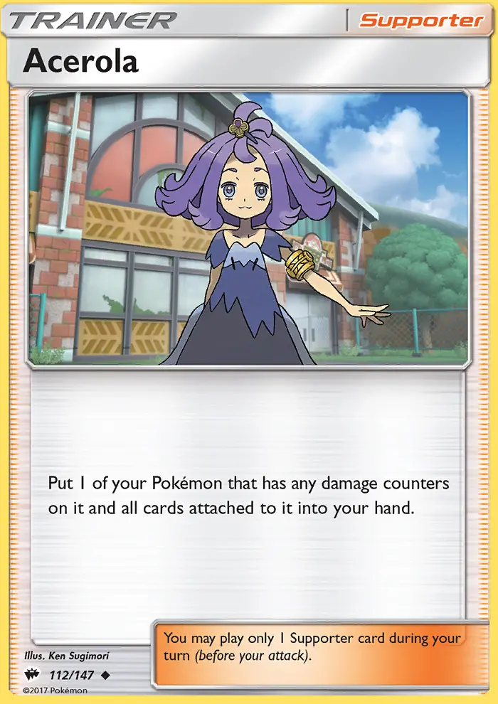 Acerola Uncommon Pokemon card #112 from Burning Shadows