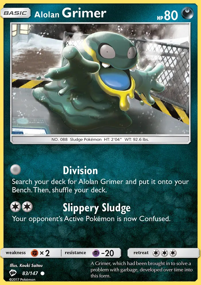 Alolan Grimer Common Pokemon card #83 from Burning Shadows