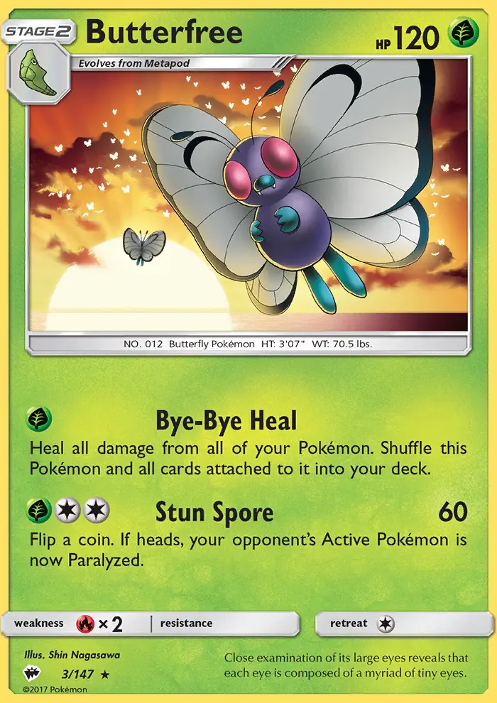 Butterfree Rare Pokemon card #3 from Burning Shadows