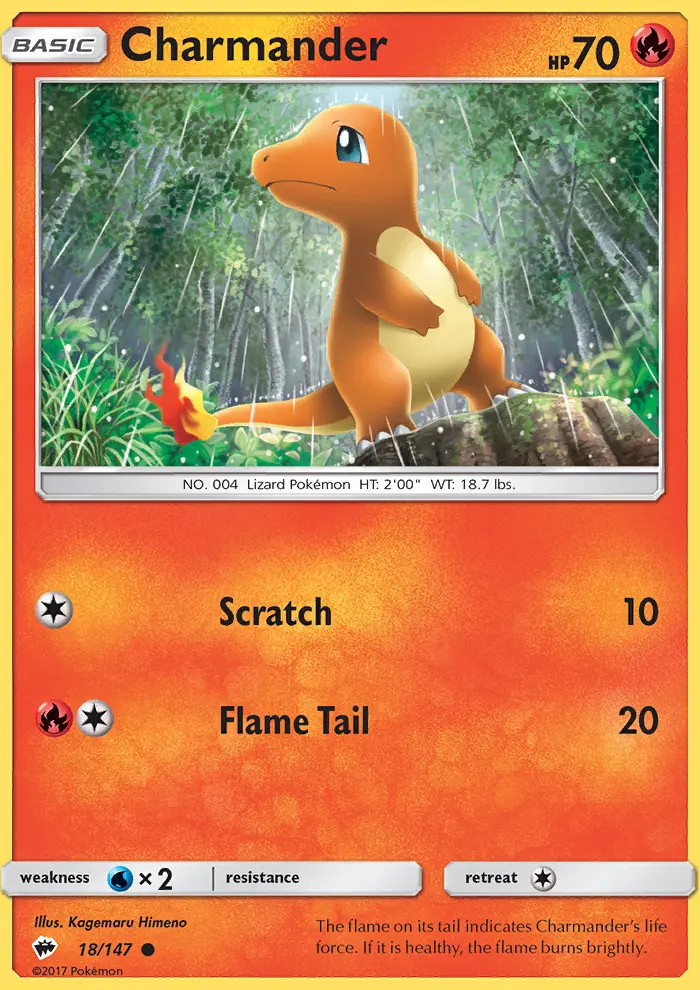 Charmander Common Pokemon card #18 from Burning Shadows