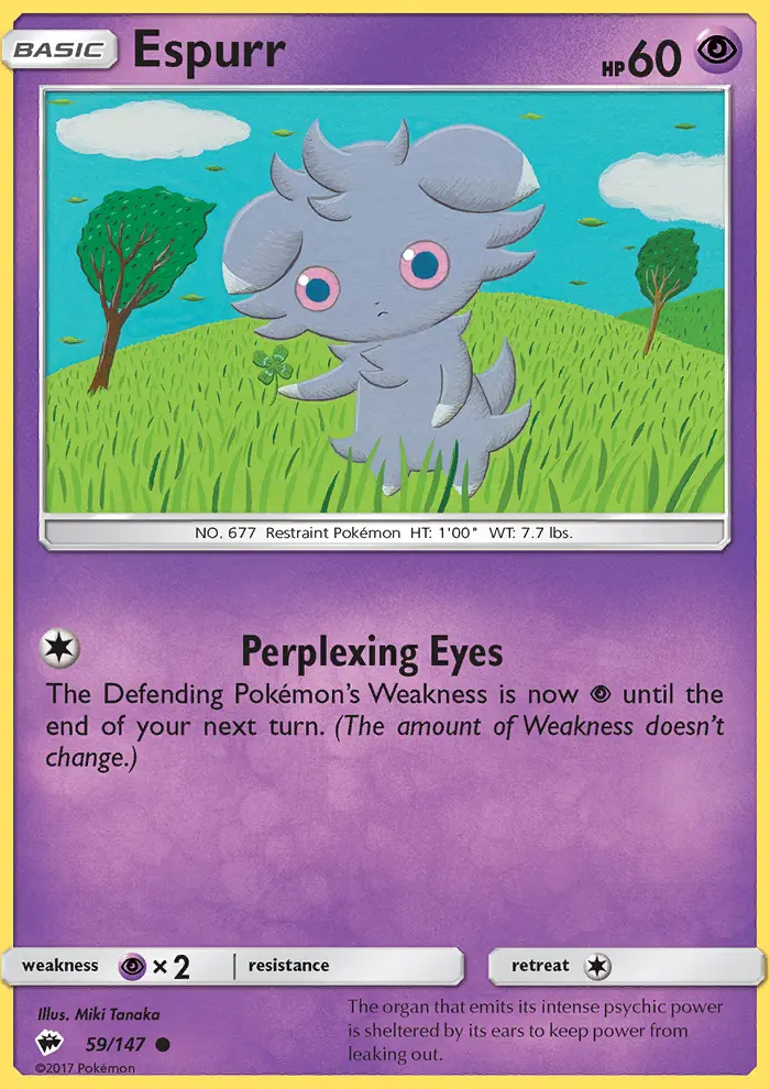 Espurr Common Pokemon card #59 from Burning Shadows