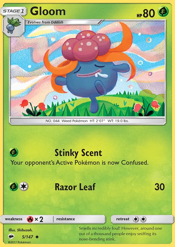Gloom Uncommon Pokemon card #5 from Burning Shadows