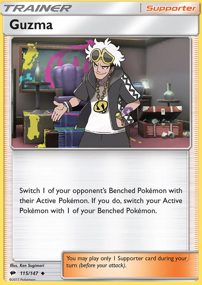 Guzma Uncommon Pokemon card #115 from Burning Shadows