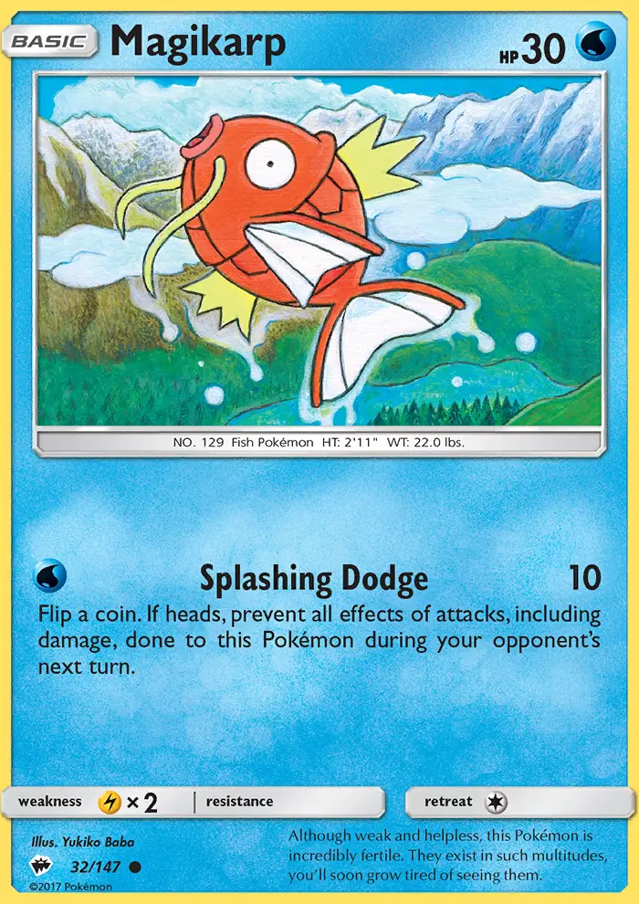 Magikarp Common Pokemon card #32 from Burning Shadows